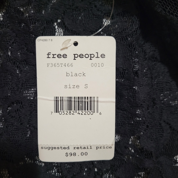 Free People black lace ruffle top - Picture 7 of 10
